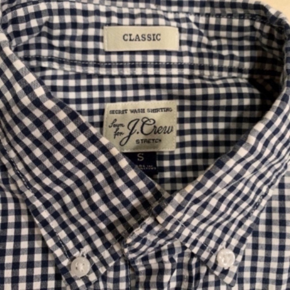 J. Crew Men's Classic Navy Check Shirt